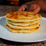 Stack of homemade butter naan