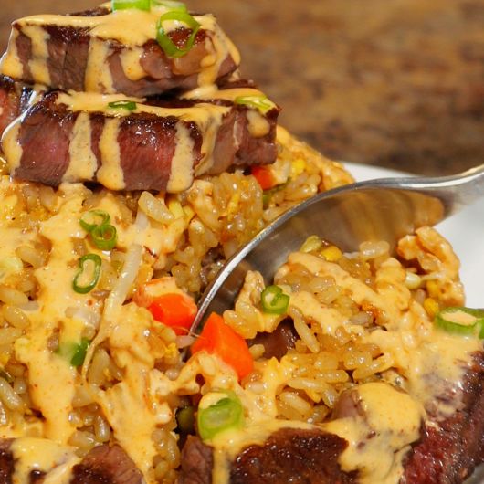 Steak Fried Rice w/ Homemade Yum Yum Sauce