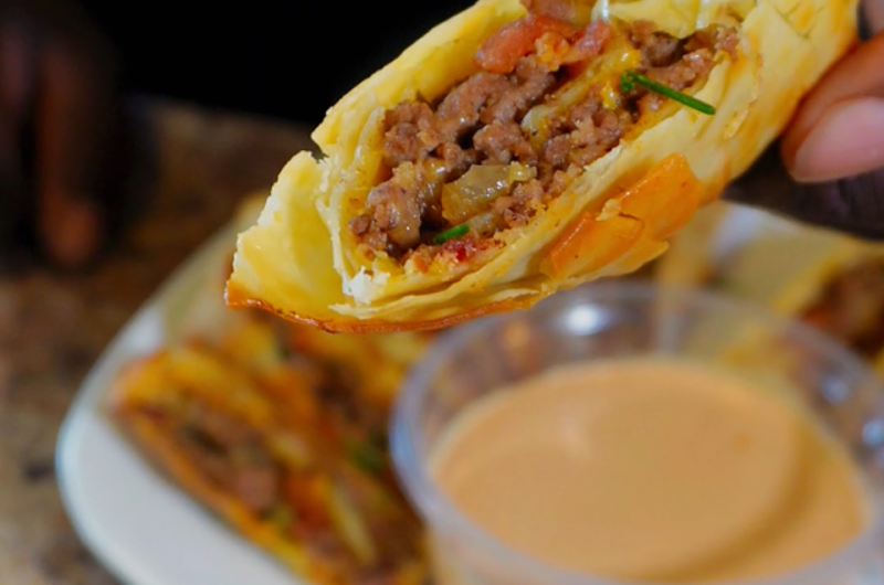 Bacon Cheeseburger Egg Rolls