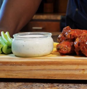 Blue Cheese Ranch with Celery and Wings