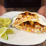 chipotle chicken crunchwrap on plate