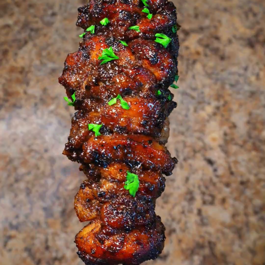 Honey Jerk Chicken Skewers w/ Fried Plantain