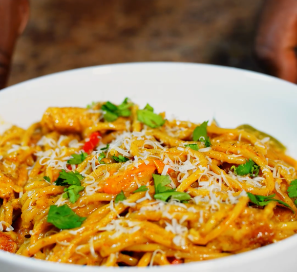 Chicken Fajita Spaghetti Bake