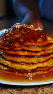 stack of sweet potato pancakes