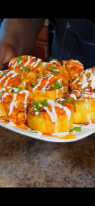 Buffalo Chicken Pinwheels on a plate