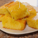Cornbread with honey butter poured over