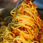spaghetti on a fork