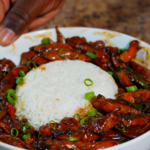 pepper chicken in a bowl