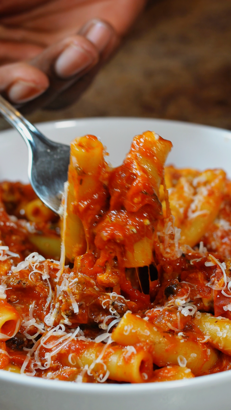 cheesy sausage ziti